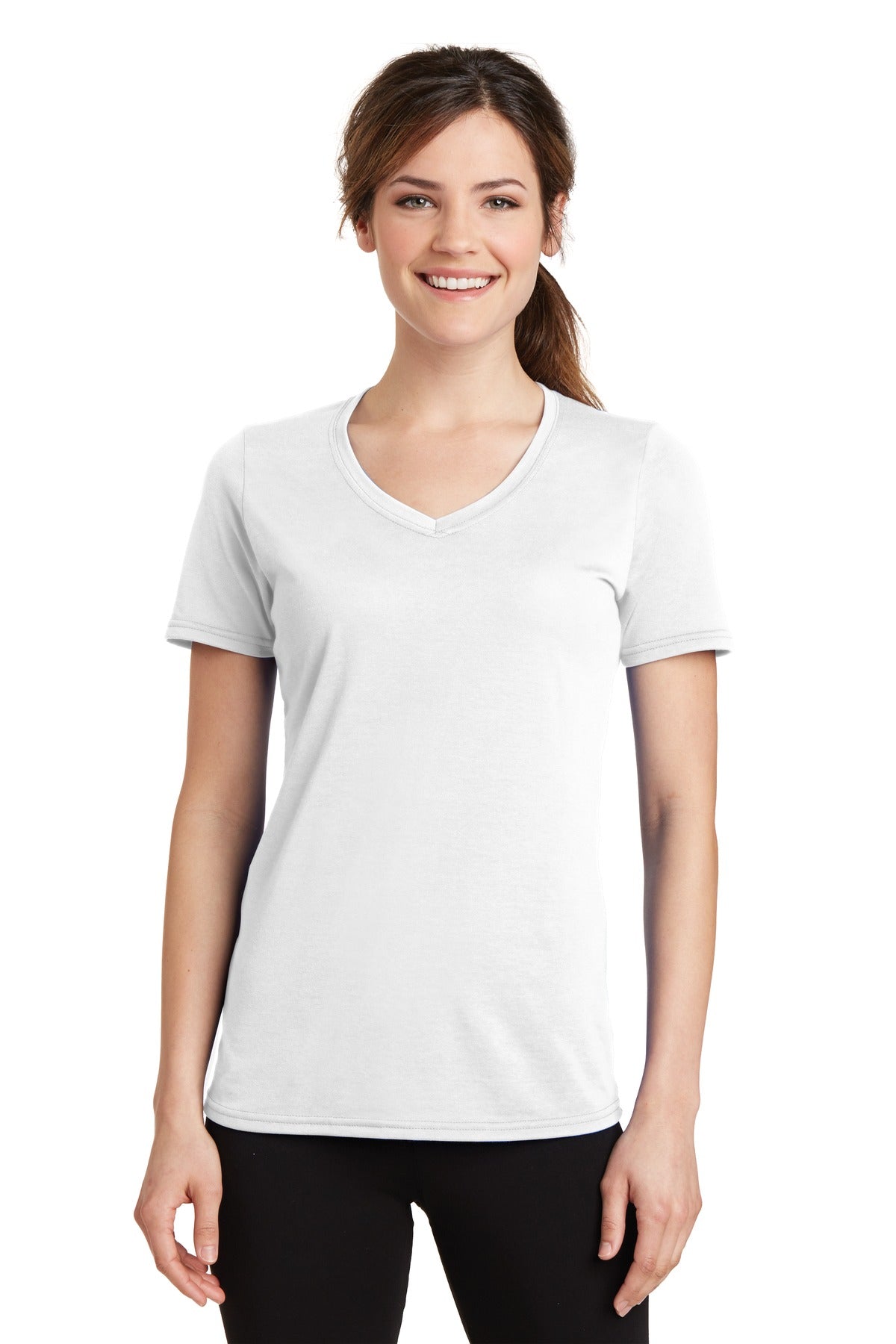 Port & Coâ„¢ Women's Performance Blend V-Neck Tee. LPC381V