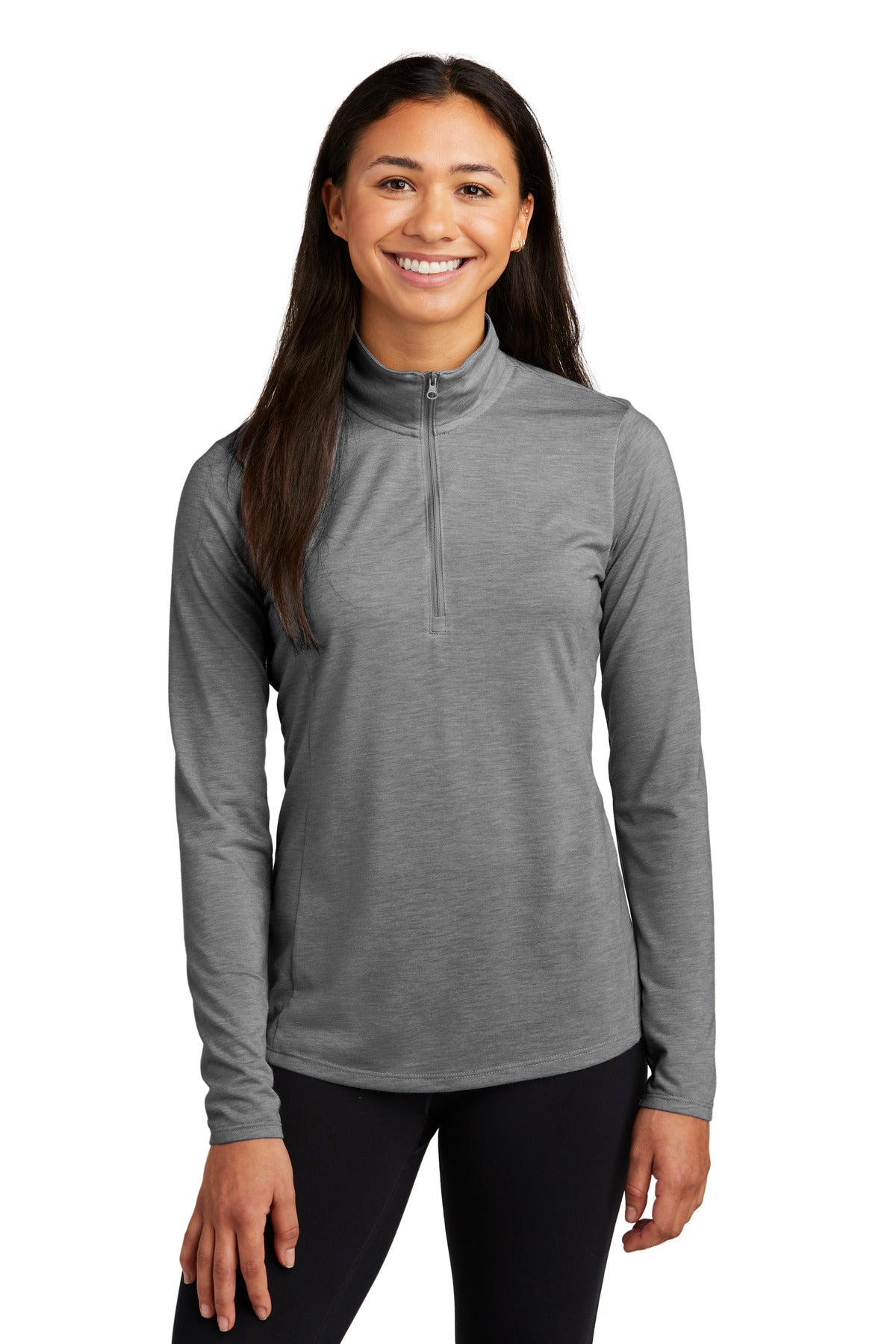Sport-Tek ® Women's PosiCharge ® Tri-Blend Wicking 1/4-Zip Pullover. LST407