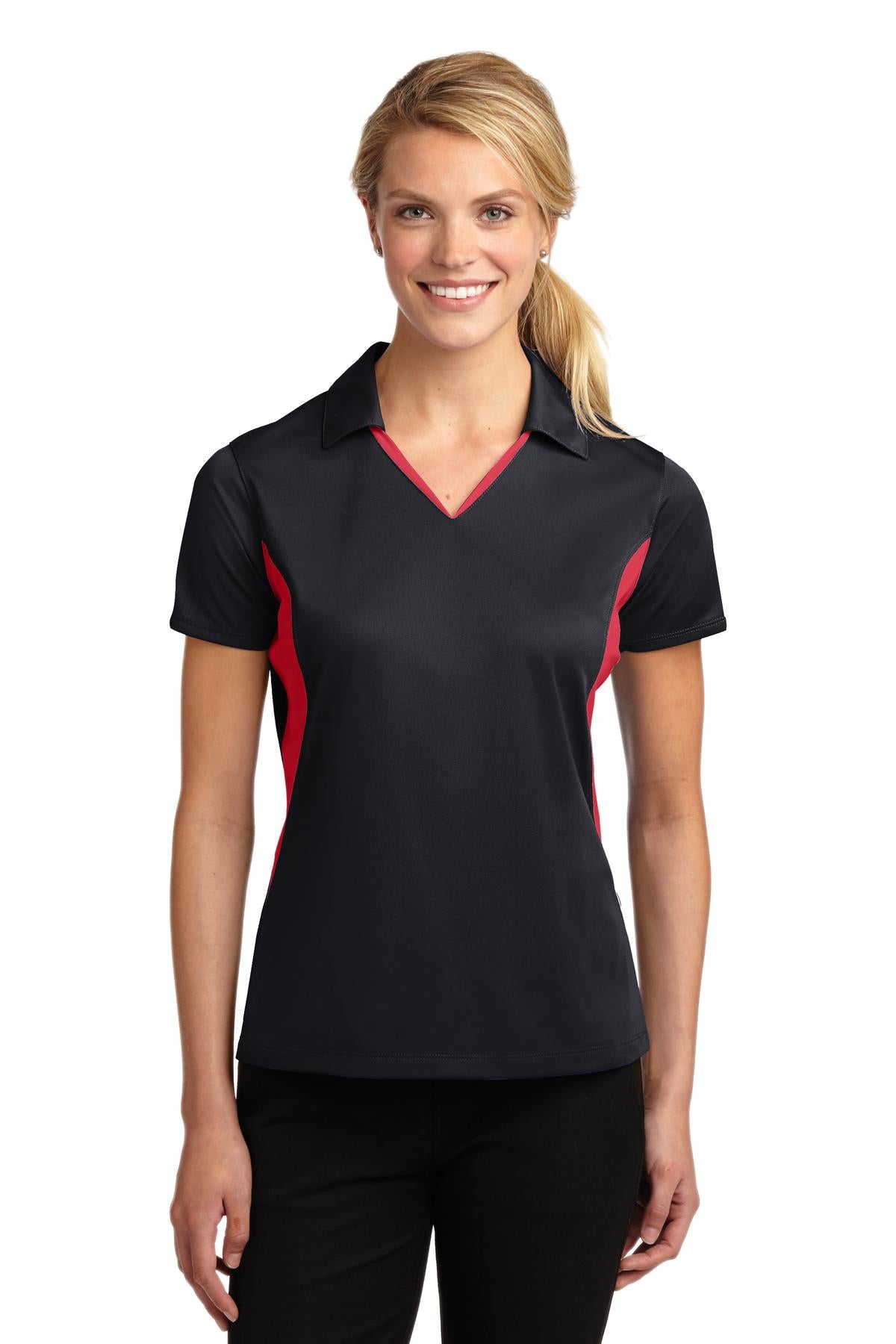 Sport-Tek® Women's Side Blocked Micropique Sport-Wick® Polo. LST655