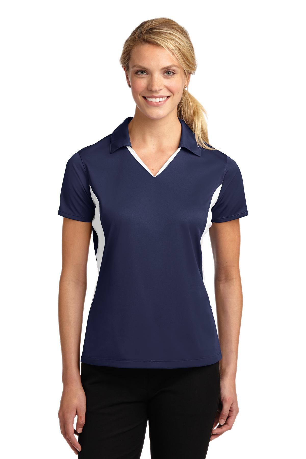 Sport-Tek® Women's Side Blocked Micropique Sport-Wick® Polo. LST655