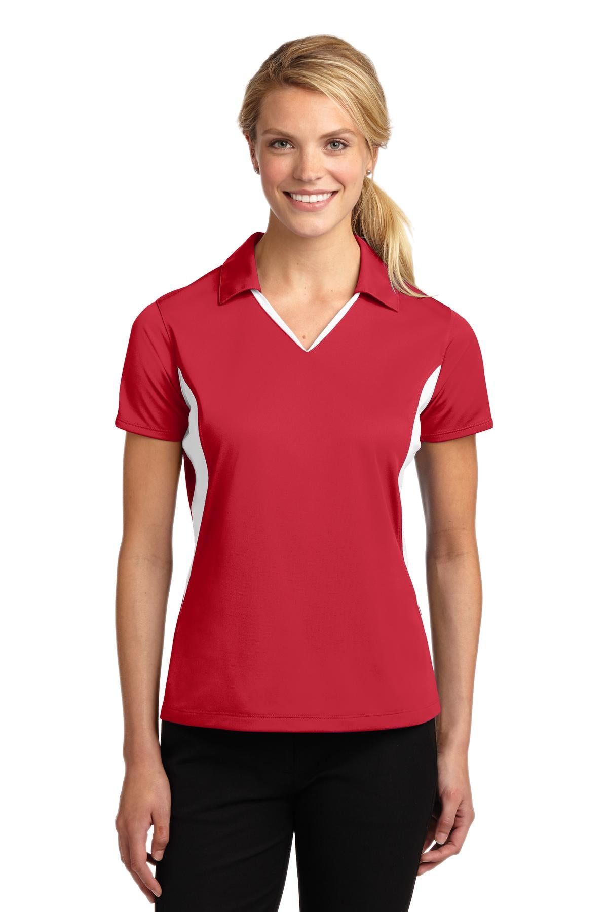 Sport-Tek® Women's Side Blocked Micropique Sport-Wick® Polo. LST655