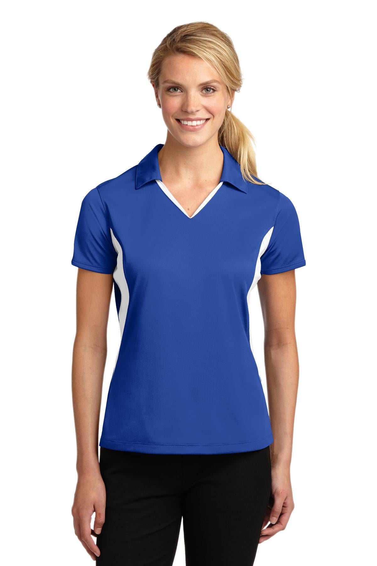 Sport-Tek® Women's Side Blocked Micropique Sport-Wick® Polo. LST655
