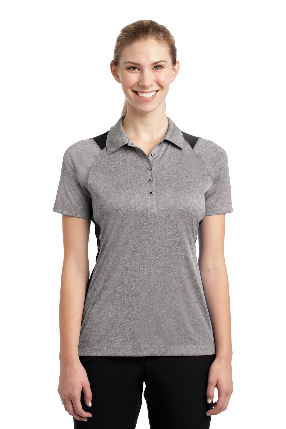 Sport-Tek® Women's Heather Colorblock Contender™ Polo. LST665