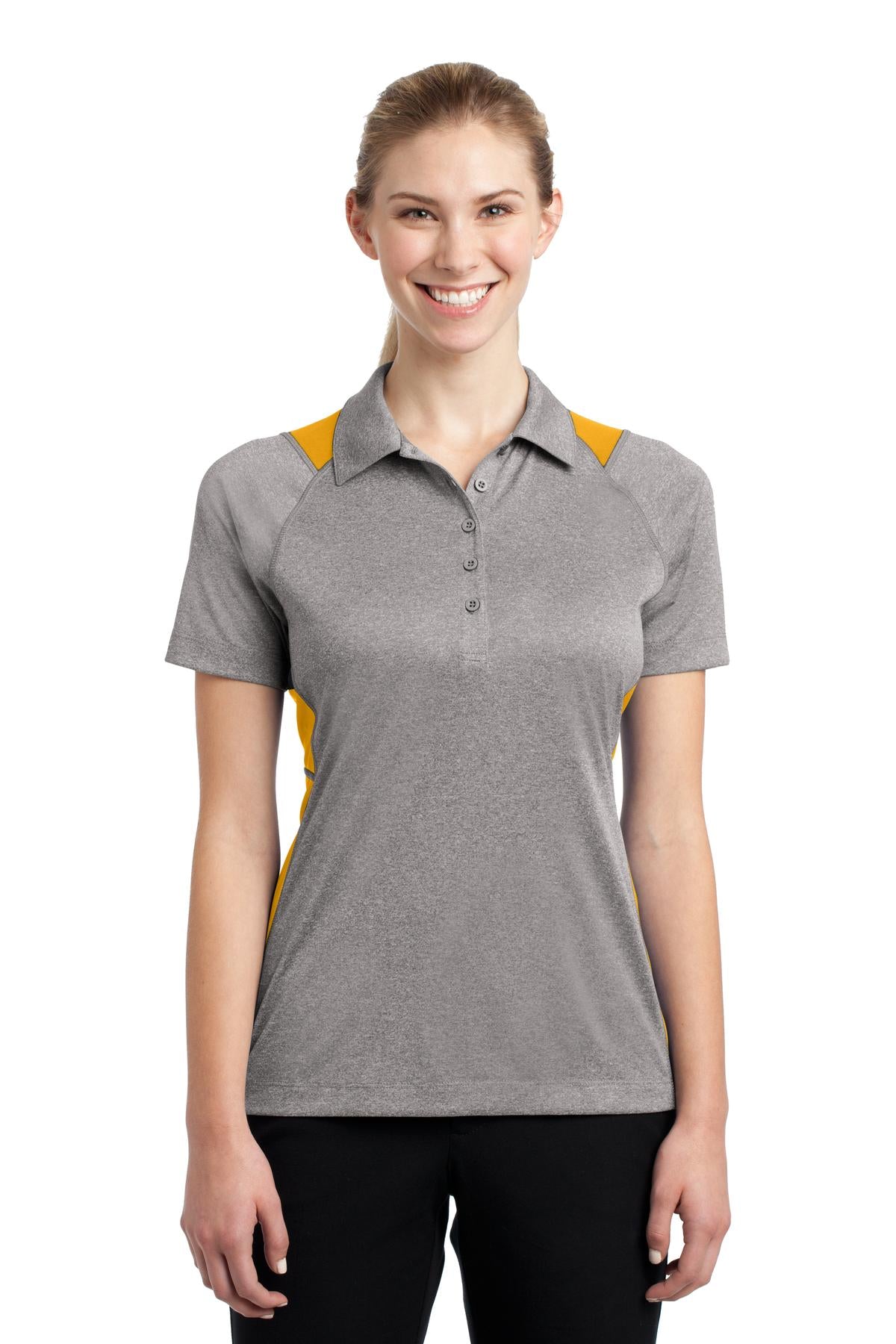 Sport-Tek® Women's Heather Colorblock Contender™ Polo. LST665