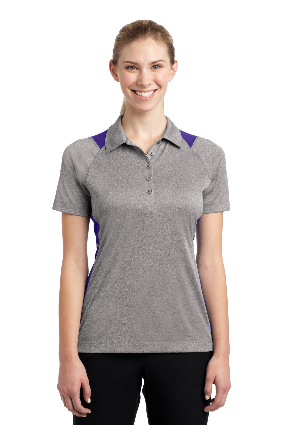 Sport-Tek® Women's Heather Colorblock Contender™ Polo. LST665