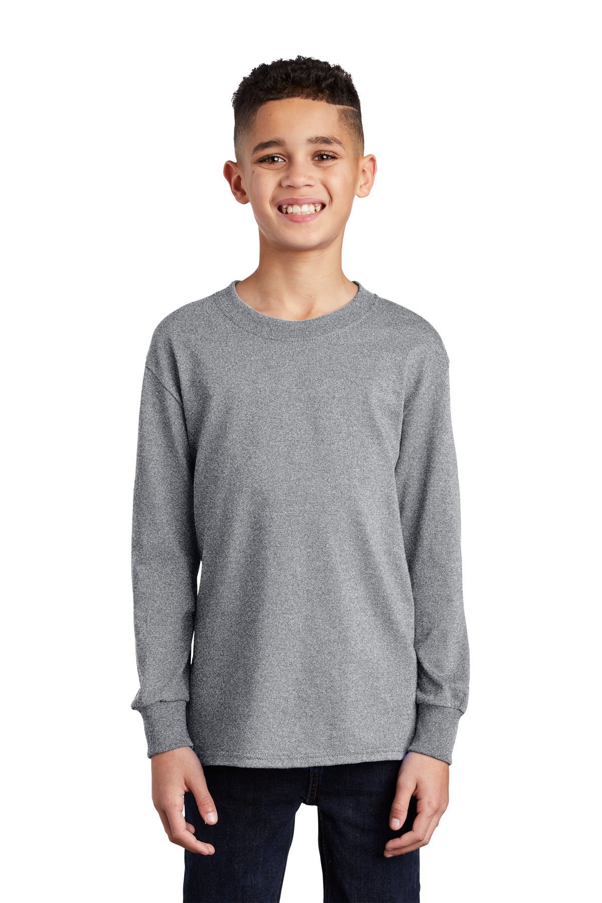 Port & Coâ„¢ Youth Long Sleeve Core Cotton Tee. PC54YLS