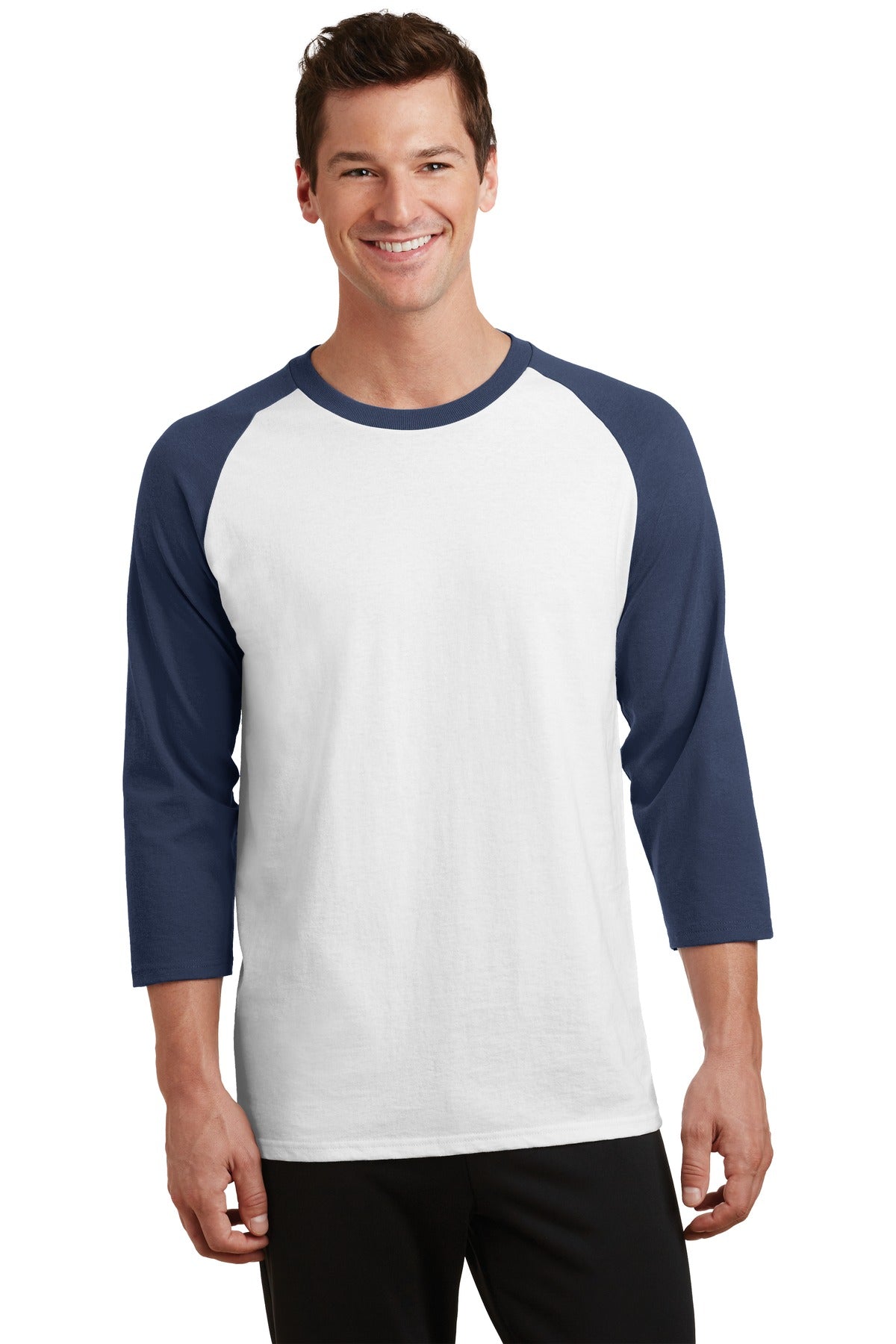 Port & Coâ„¢ Core Blend 3/4-Sleeve Raglan Tee. PC55RS