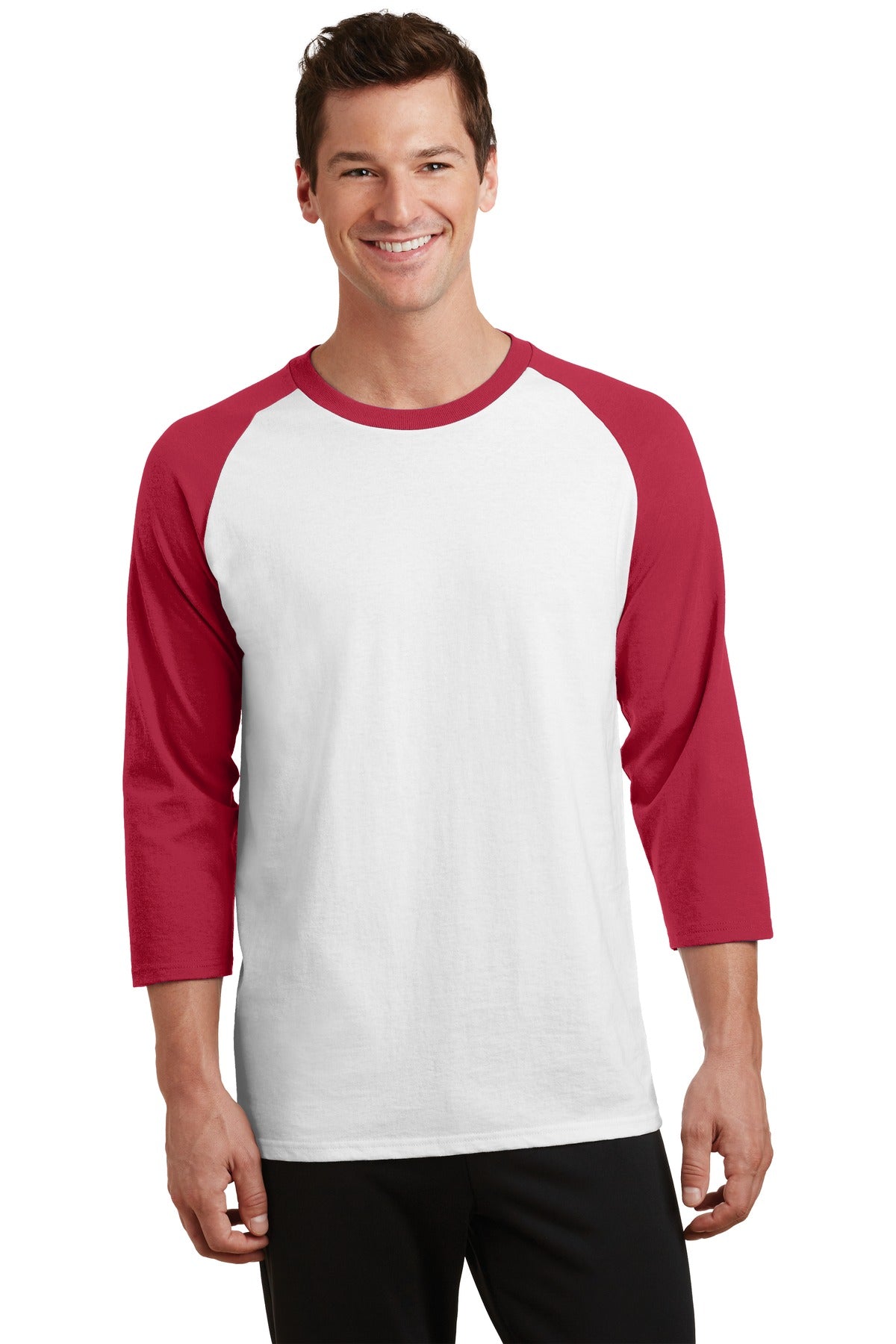 Port & Coâ„¢ Core Blend 3/4-Sleeve Raglan Tee. PC55RS