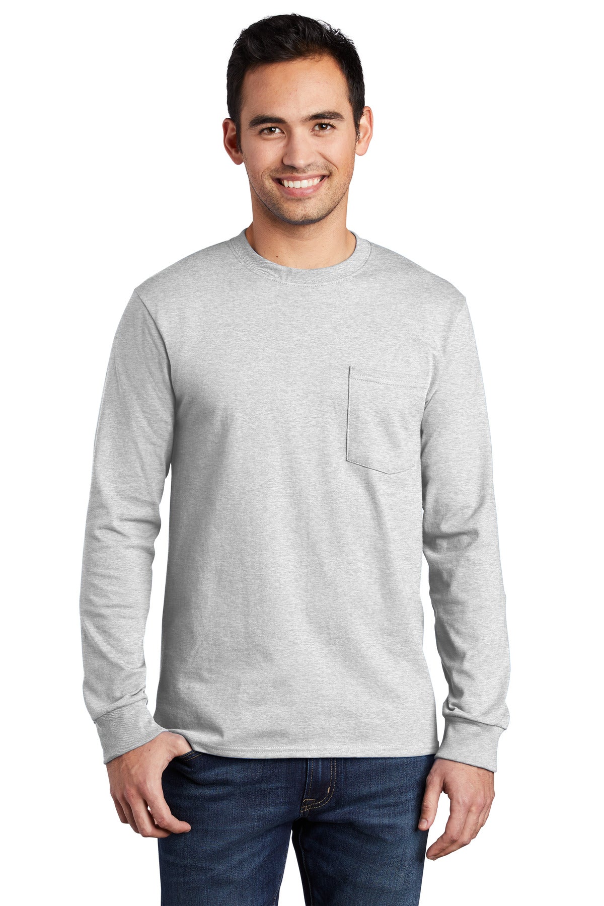 Port & Coâ„¢ Tall Long Sleeve Essential Pocket Tee. PC61LSPT