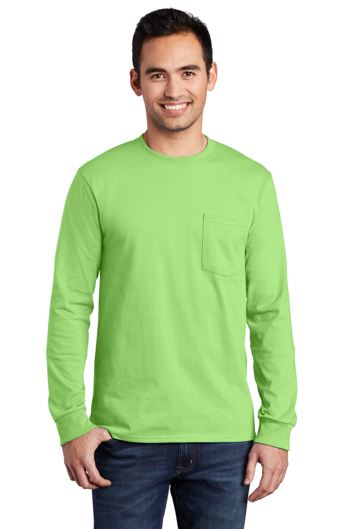 Port & Coâ„¢ Tall Long Sleeve Essential Pocket Tee. PC61LSPT
