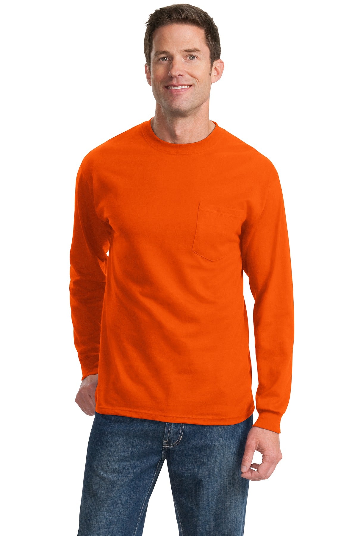 Port & Coâ„¢ Tall Long Sleeve Essential Pocket Tee. PC61LSPT