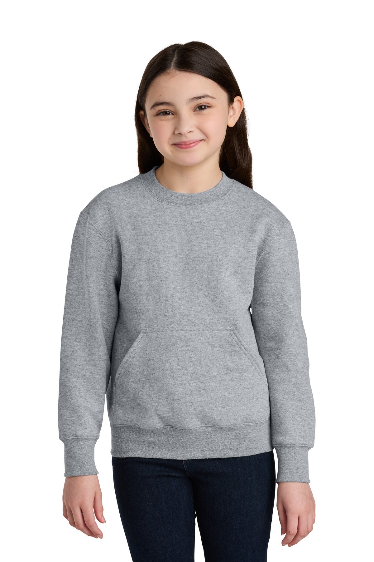 Port & Coâ„¢ Youth Core Fleece Crewneck Pocket Sweatshirt PC78YPKT