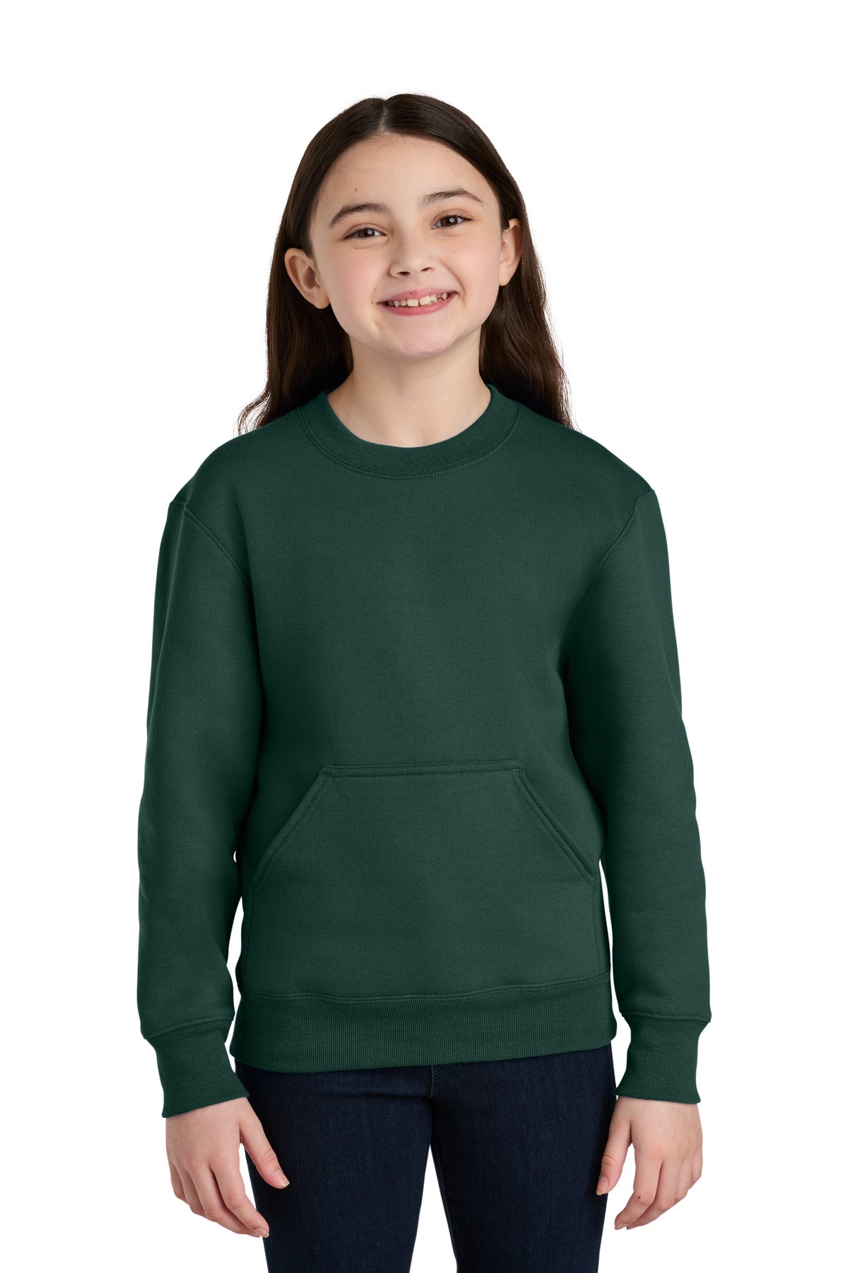 Port & Coâ„¢ Youth Core Fleece Crewneck Pocket Sweatshirt PC78YPKT