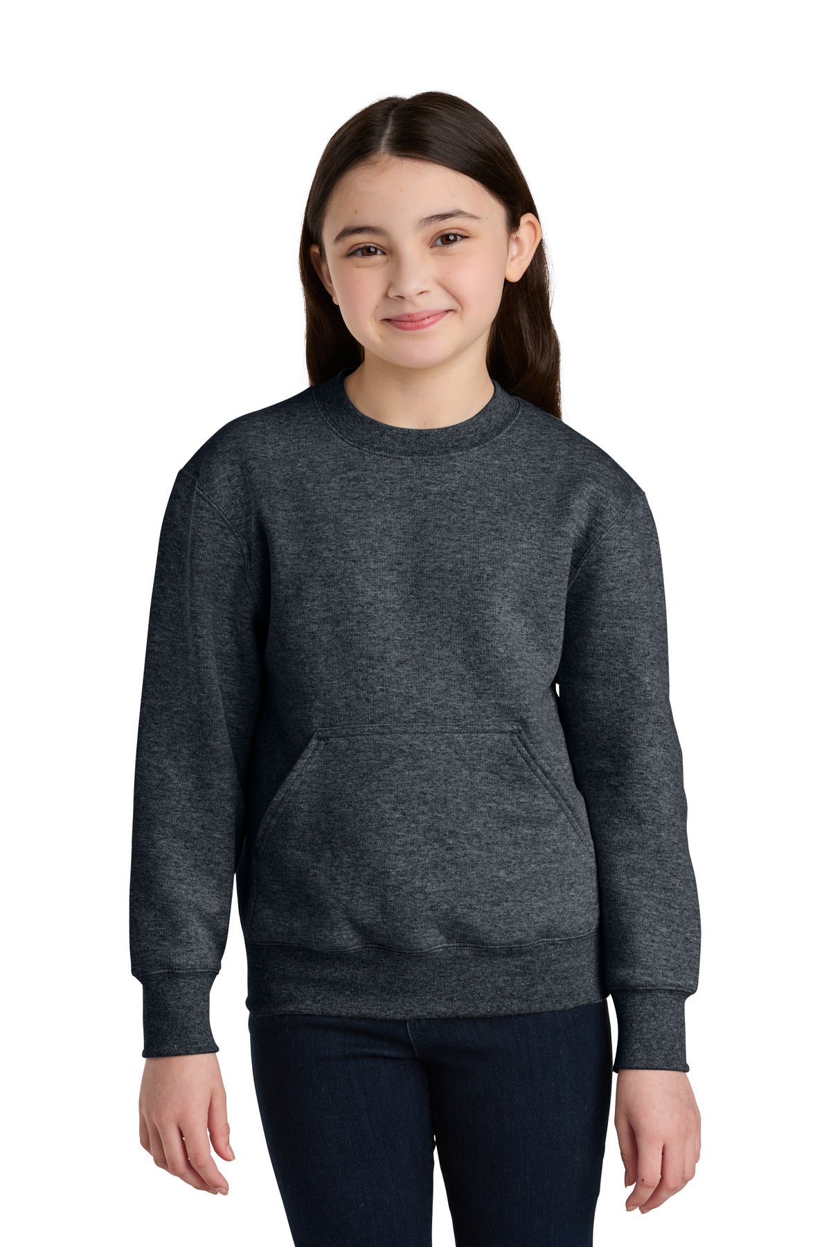 Port & Coâ„¢ Youth Core Fleece Crewneck Pocket Sweatshirt PC78YPKT
