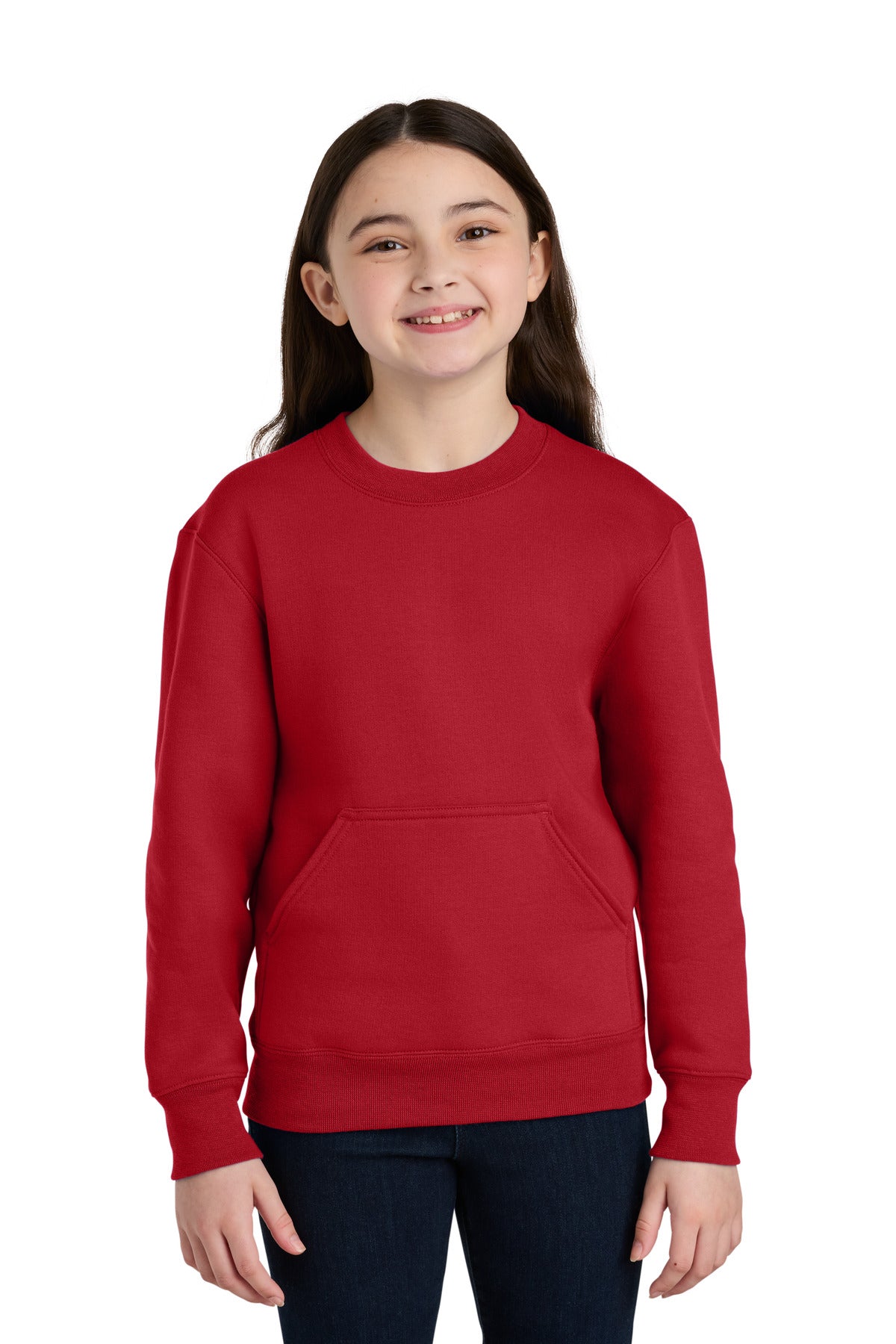 Port & Coâ„¢ Youth Core Fleece Crewneck Pocket Sweatshirt PC78YPKT