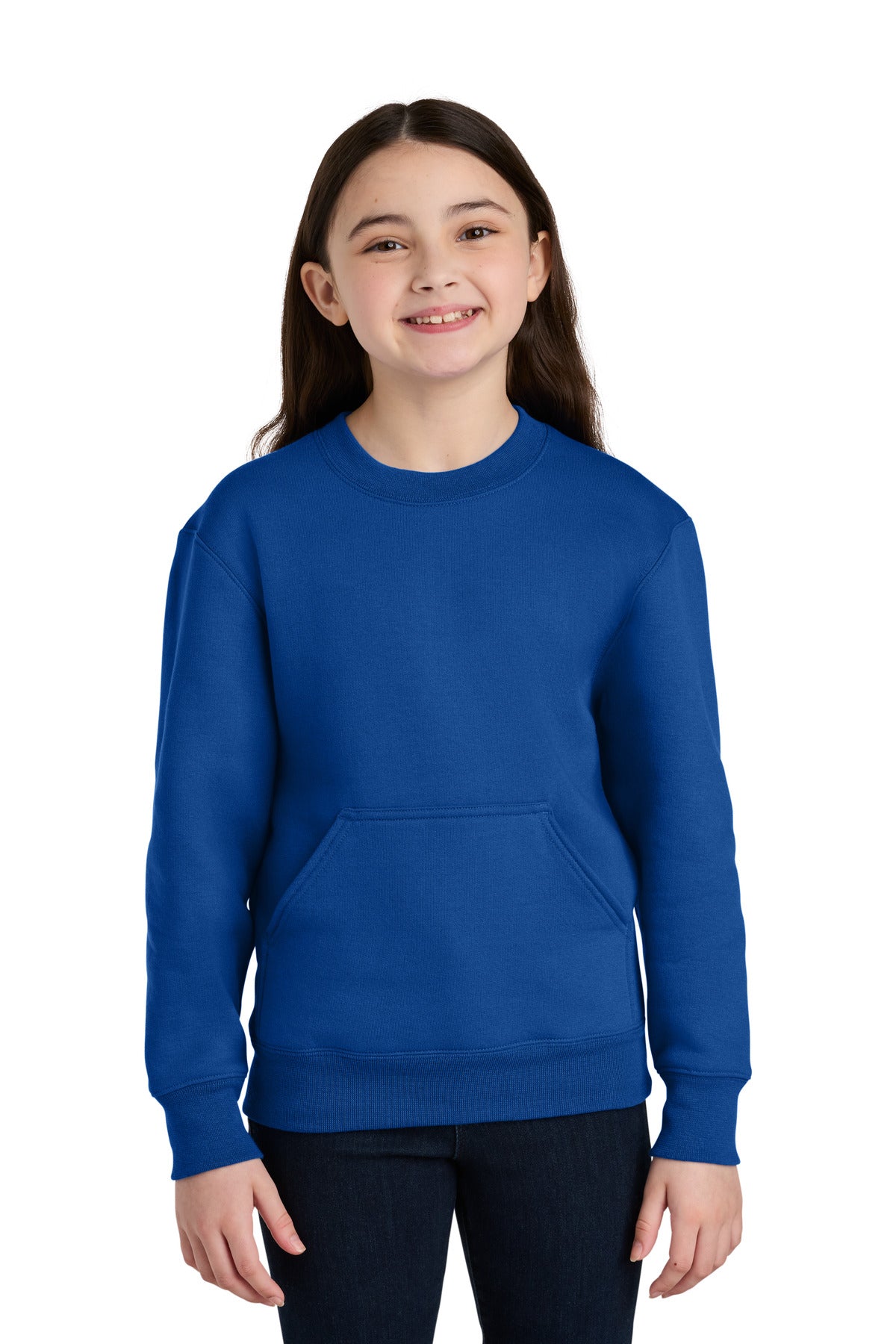 Port & Coâ„¢ Youth Core Fleece Crewneck Pocket Sweatshirt PC78YPKT