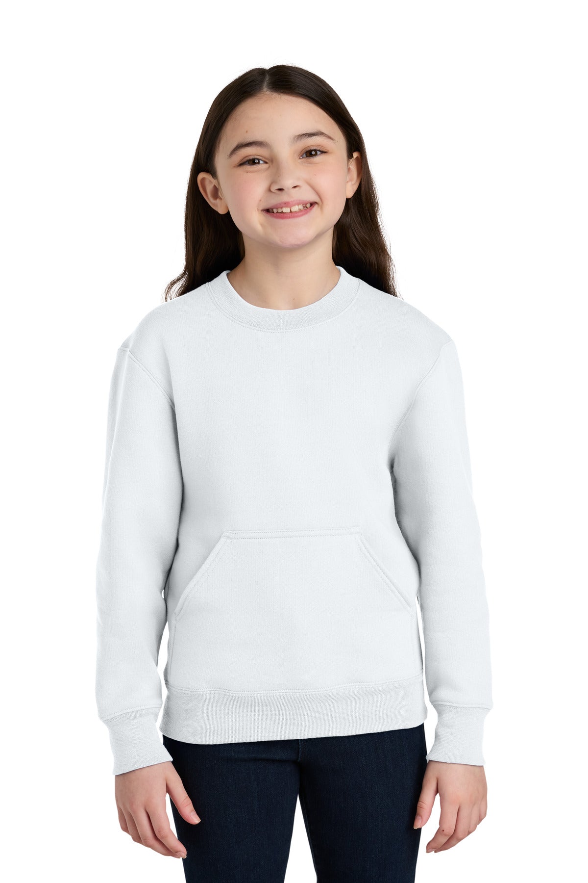 Port & Coâ„¢ Youth Core Fleece Crewneck Pocket Sweatshirt PC78YPKT