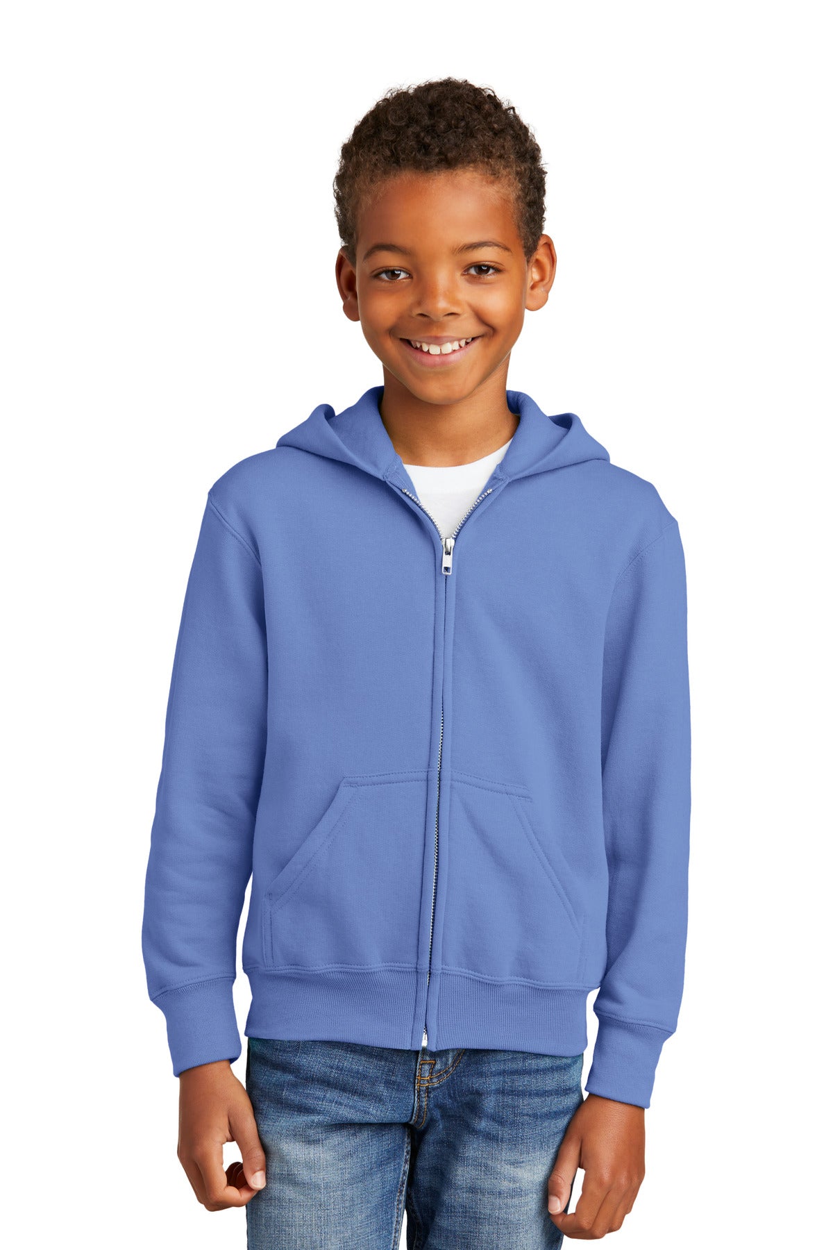 Port & Coâ„¢ Youth Core Fleece Full-Zip Hooded Sweatshirt. PC90YZH