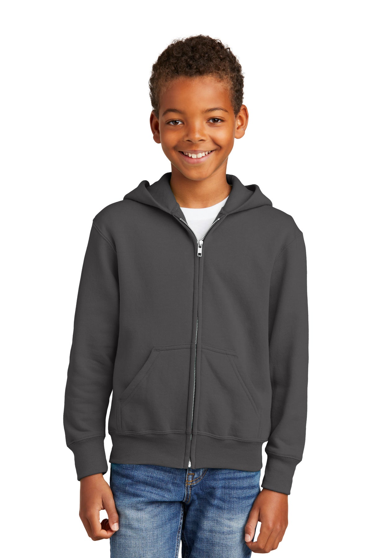 Port & Coâ„¢ Youth Core Fleece Full-Zip Hooded Sweatshirt. PC90YZH