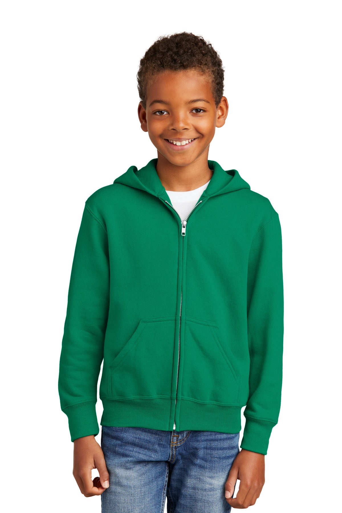 Port & Coâ„¢ Youth Core Fleece Full-Zip Hooded Sweatshirt. PC90YZH