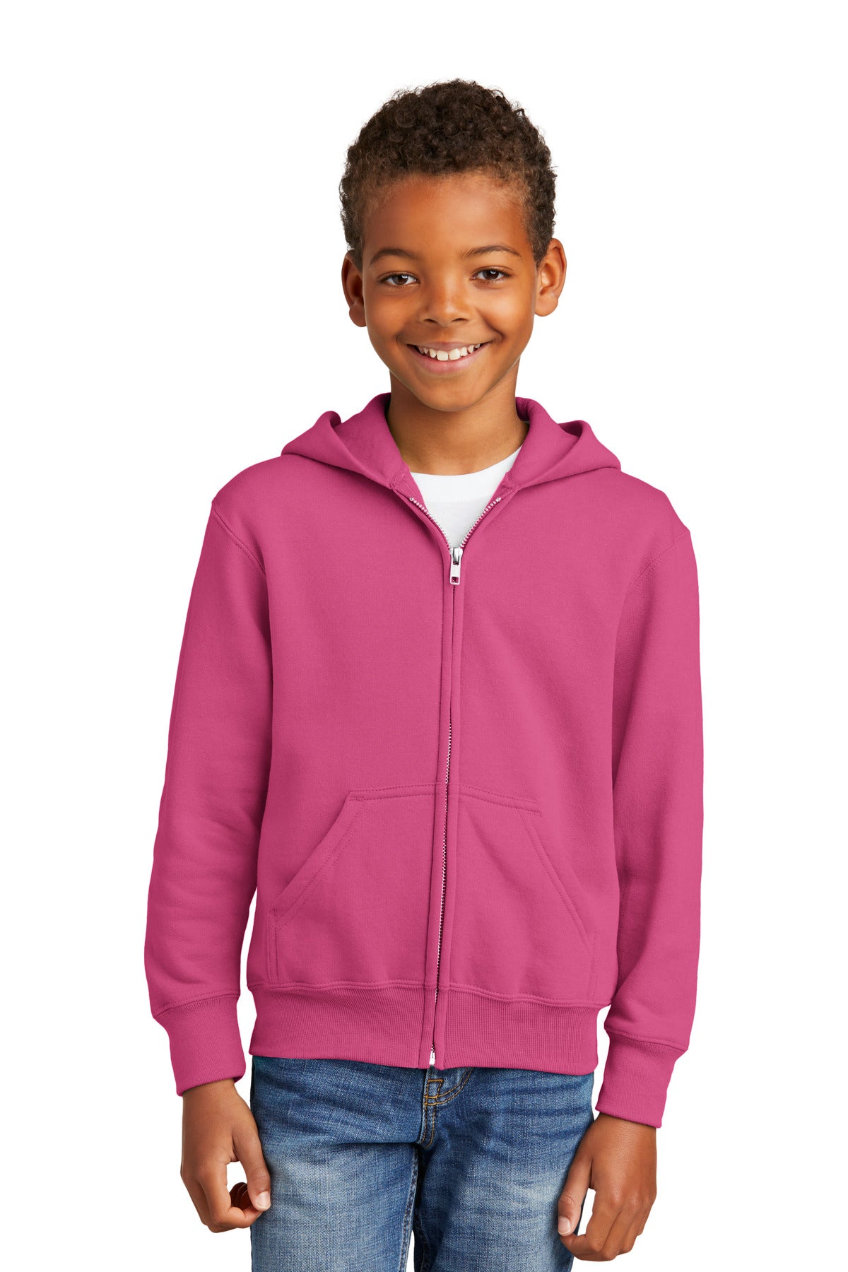 Port & Coâ„¢ Youth Core Fleece Full-Zip Hooded Sweatshirt. PC90YZH