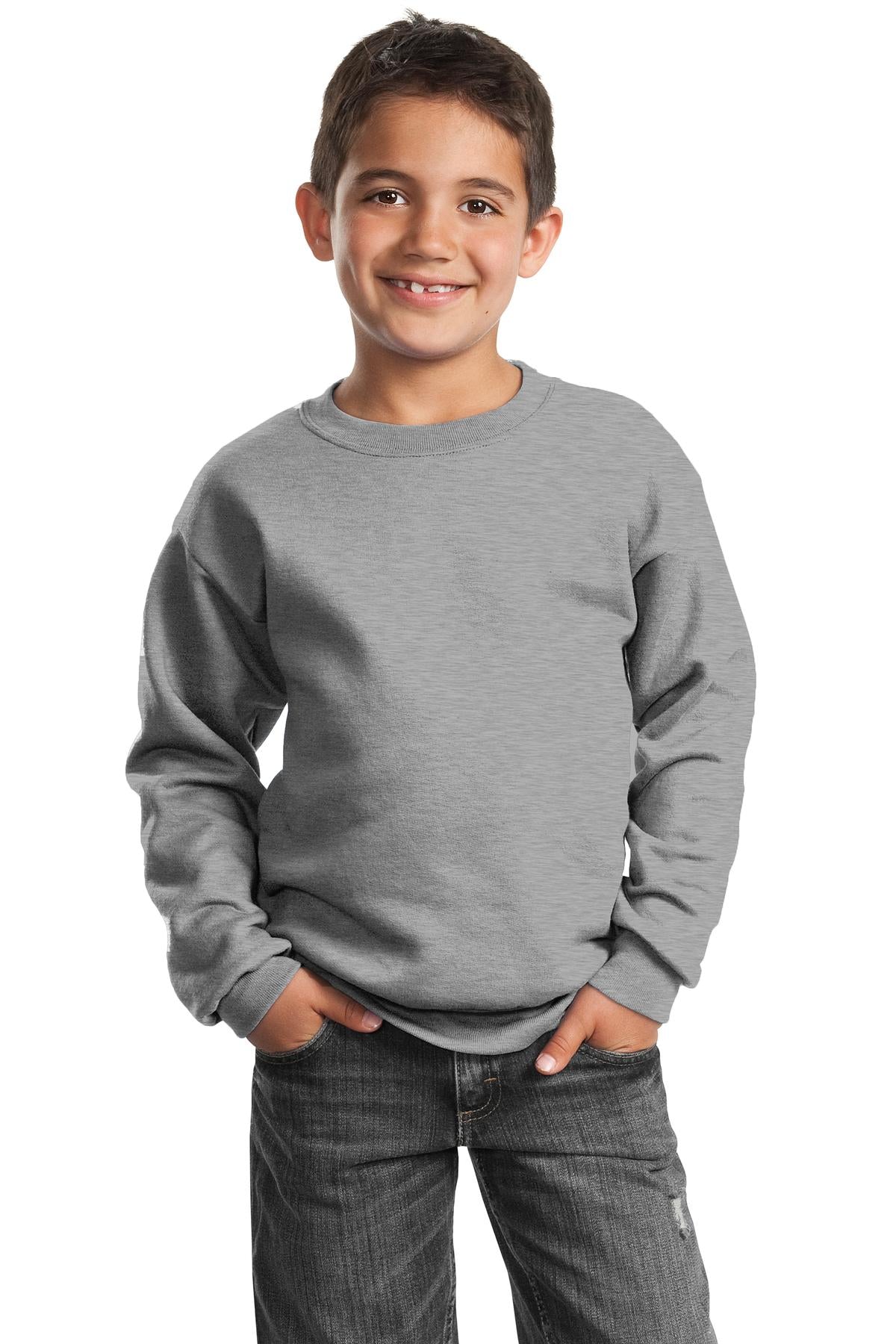 Port & Coâ„¢ Youth Core Fleece Crewneck Sweatshirt. PC90Y