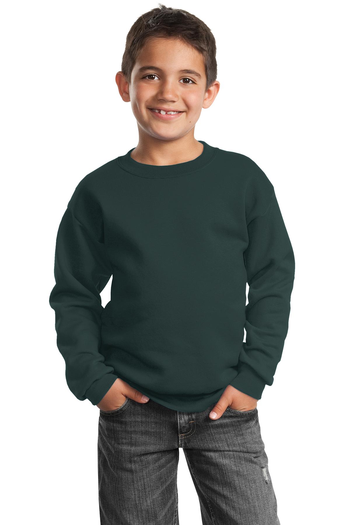 Port & Coâ„¢ Youth Core Fleece Crewneck Sweatshirt. PC90Y