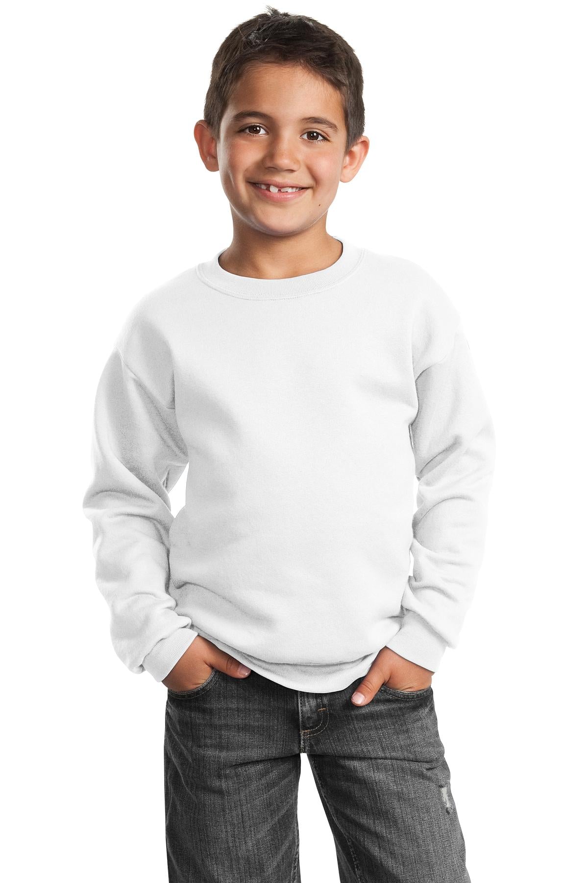 Port & Coâ„¢ Youth Core Fleece Crewneck Sweatshirt. PC90Y