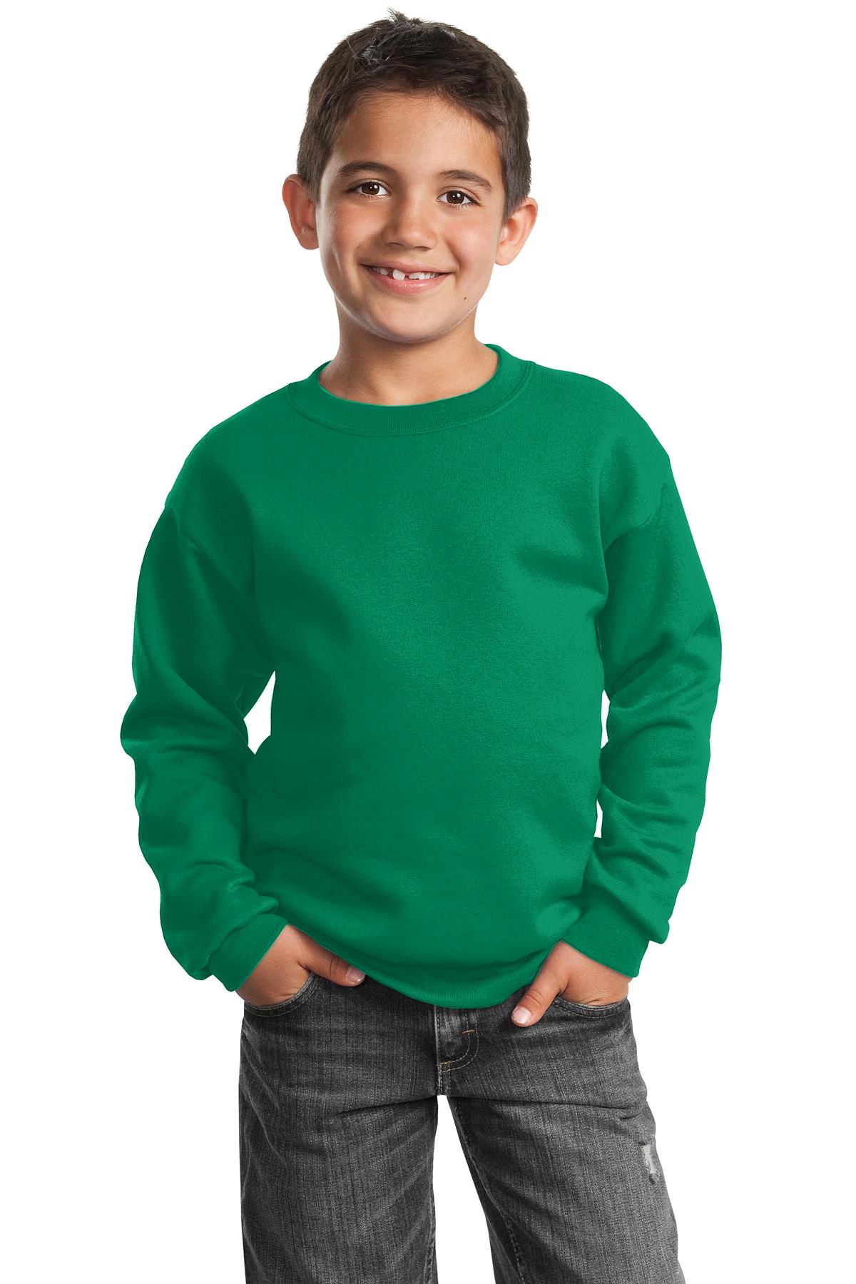 Port & Coâ„¢ Youth Core Fleece Crewneck Sweatshirt. PC90Y