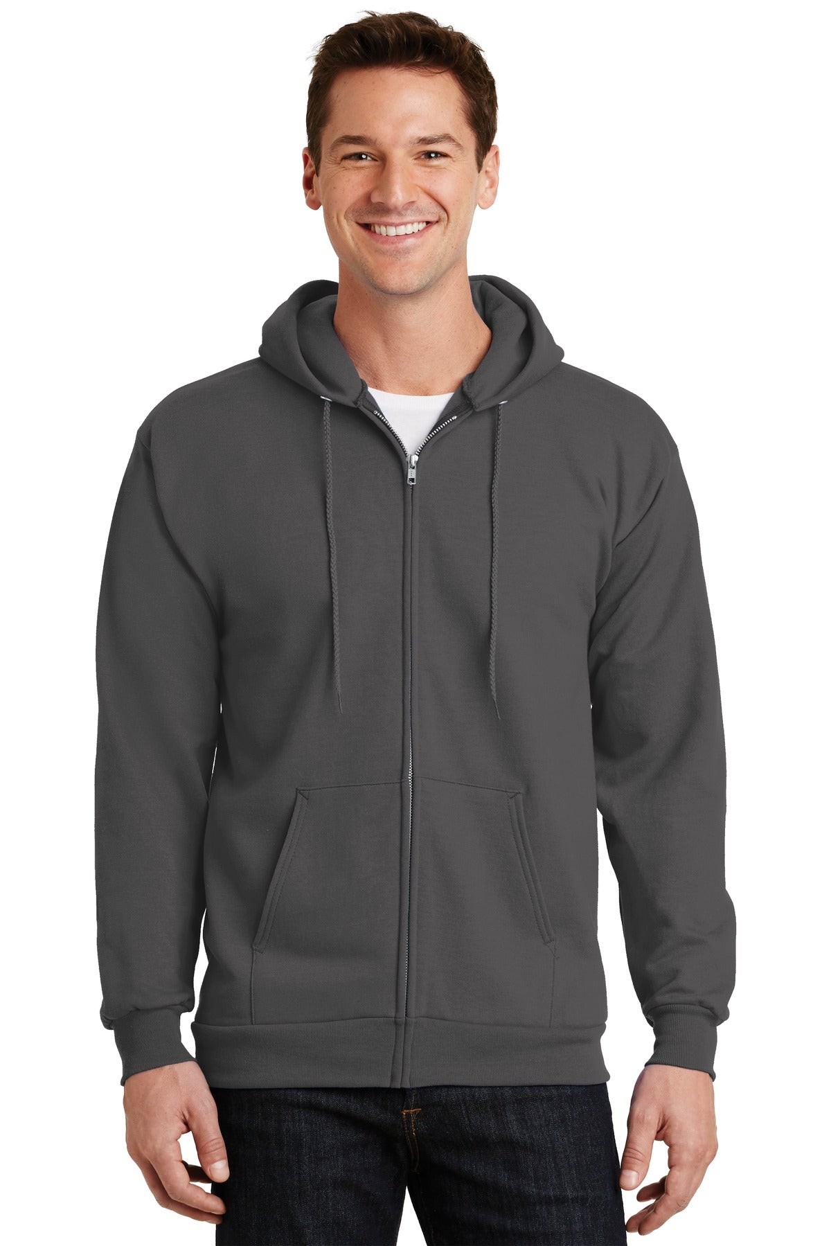 Port & Coâ„¢ Essential Fleece Full-Zip Hooded Sweatshirt. PC90ZH