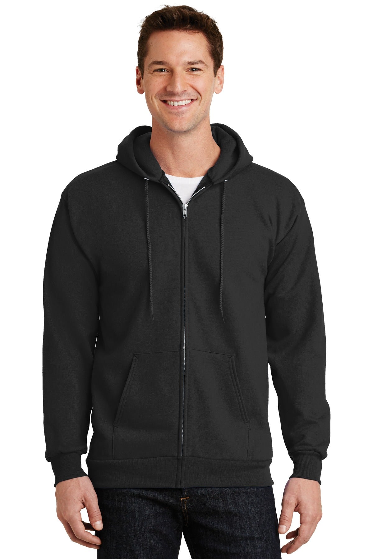 Port & Coâ„¢ Essential Fleece Full-Zip Hooded Sweatshirt. PC90ZH