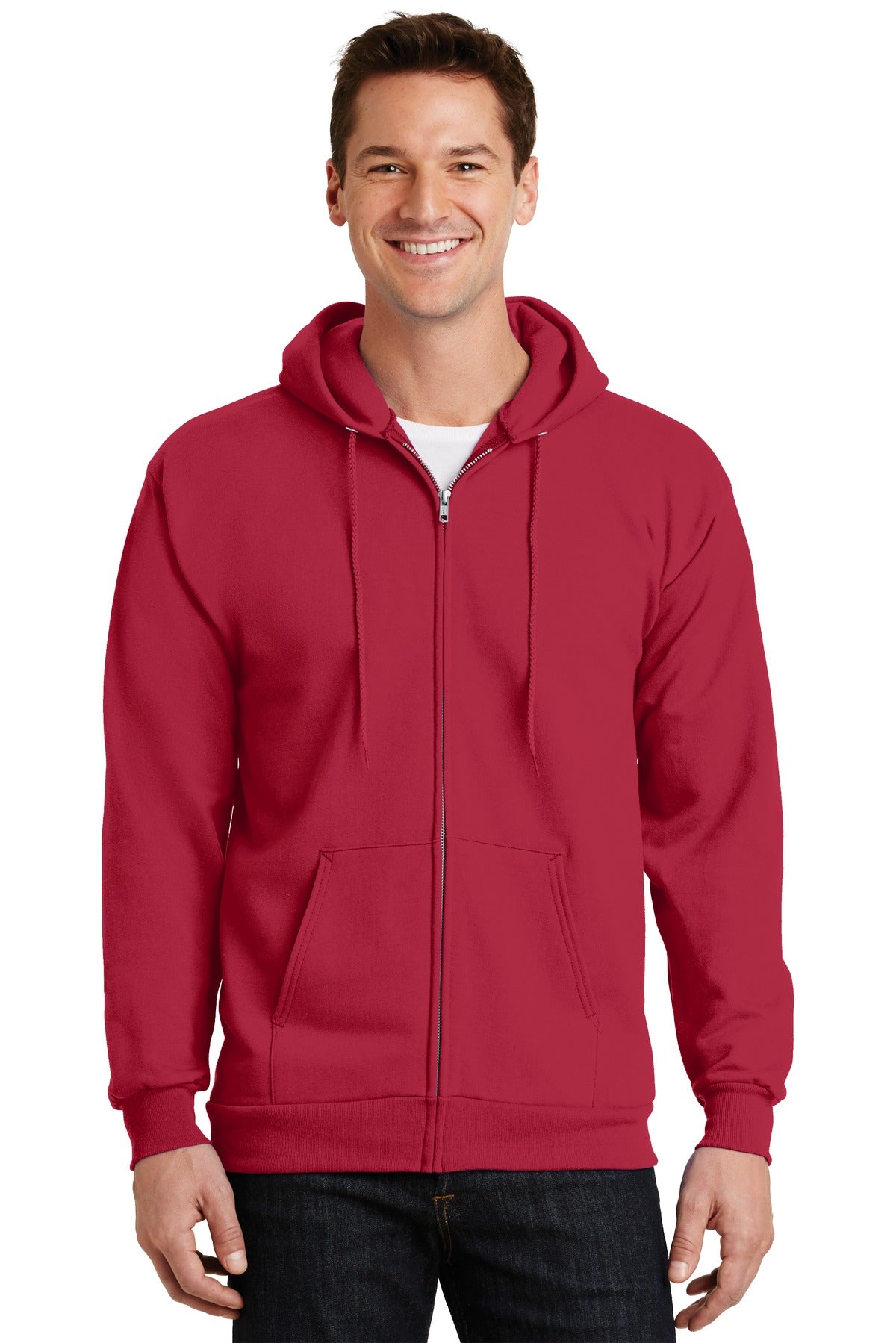 Port & Coâ„¢ Essential Fleece Full-Zip Hooded Sweatshirt. PC90ZH