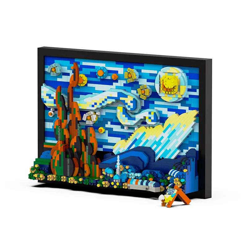 Bloques de construcción creativos decorativos pintura al óleo adornos montaje novio novia Halloween Pascua Navidad cumpleaños gif