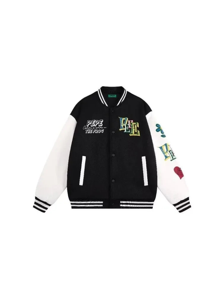 Nueva chaqueta de béisbol de moda para hombre, informal, holgada, para estudiantes de secundaria.
