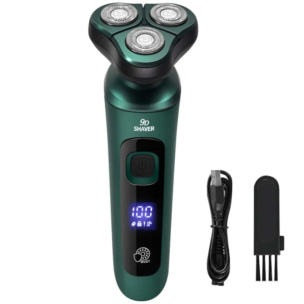 Men Rechargeable Shaver USB Charging Smart Razor with Digital Display Face Beard Trimmer Shaving Face Beard Razor Car Home Razor