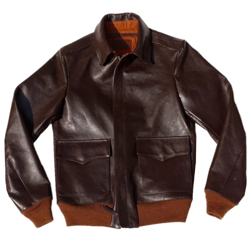 Japanese vegetable tanned cowhide! Great Escape A2 flight leather jack