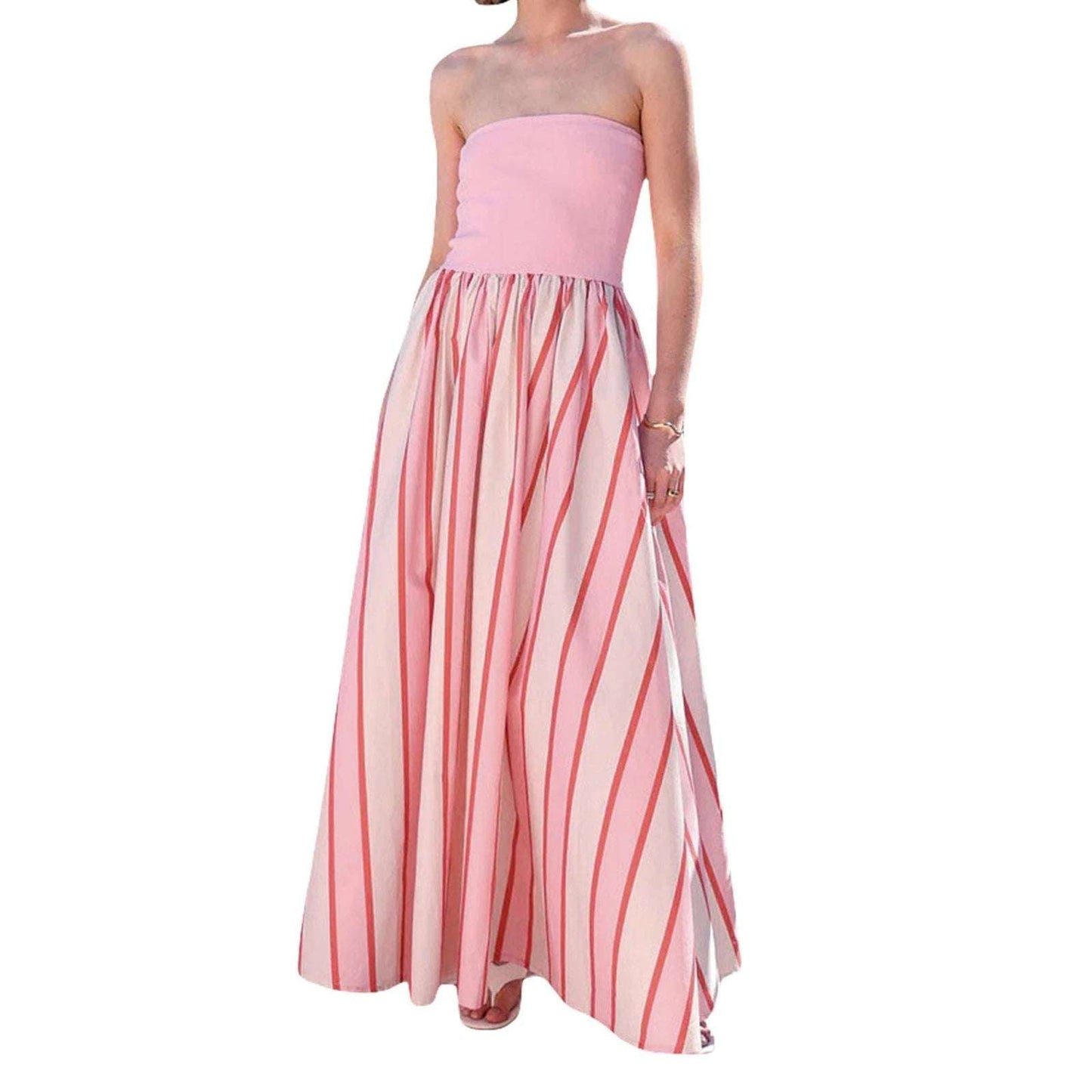 Elegant Floral Print Maxi Dress Boho Style Off Shoulder Ruffle Long Dress Summer Beach Party Strapless Sundress