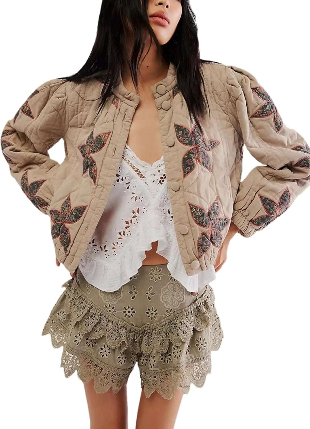 Autumn Winter Printing Jacket O Neck Single Breasted Coat Long Sleeve Casual Outerwear 2024 New Bohemian High Street Lady Coats