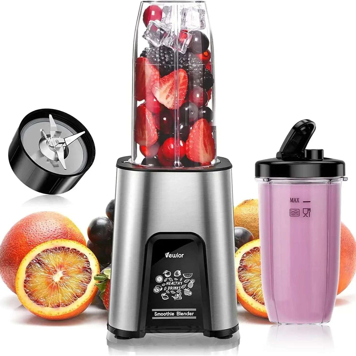 Licuadora personal de 1000 W para batidos y smoothies, para cocina, 2 vasos de 690 ml + 280 ml
