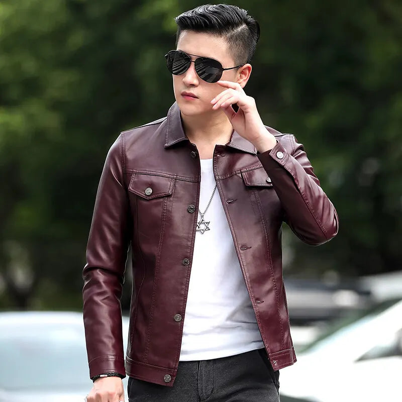 brand New leather jacket for men's leather jacket casual jacket Korean