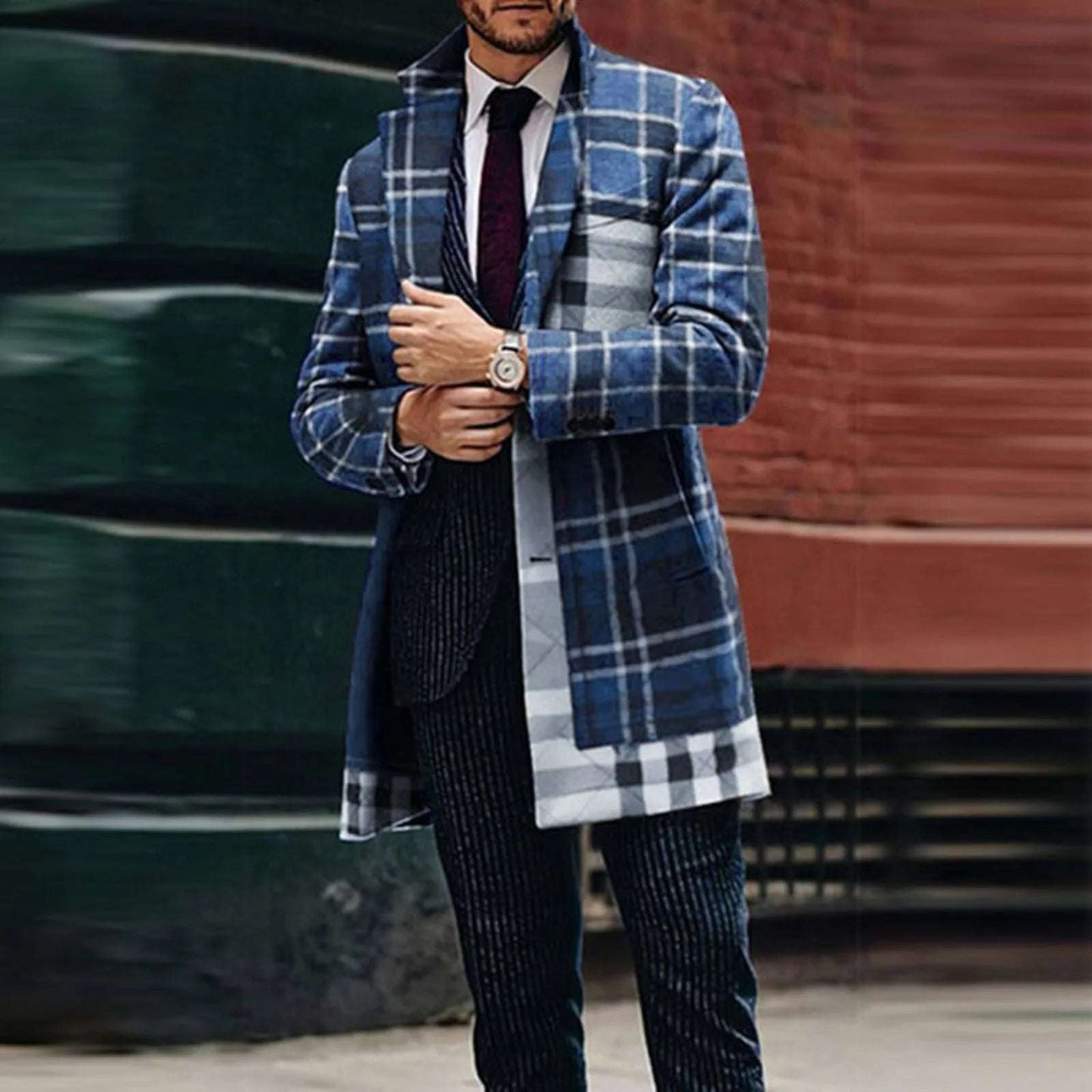 Men'S Winter Coat Long Sleeve Padded Leather Jacket Vintage Long Jacke