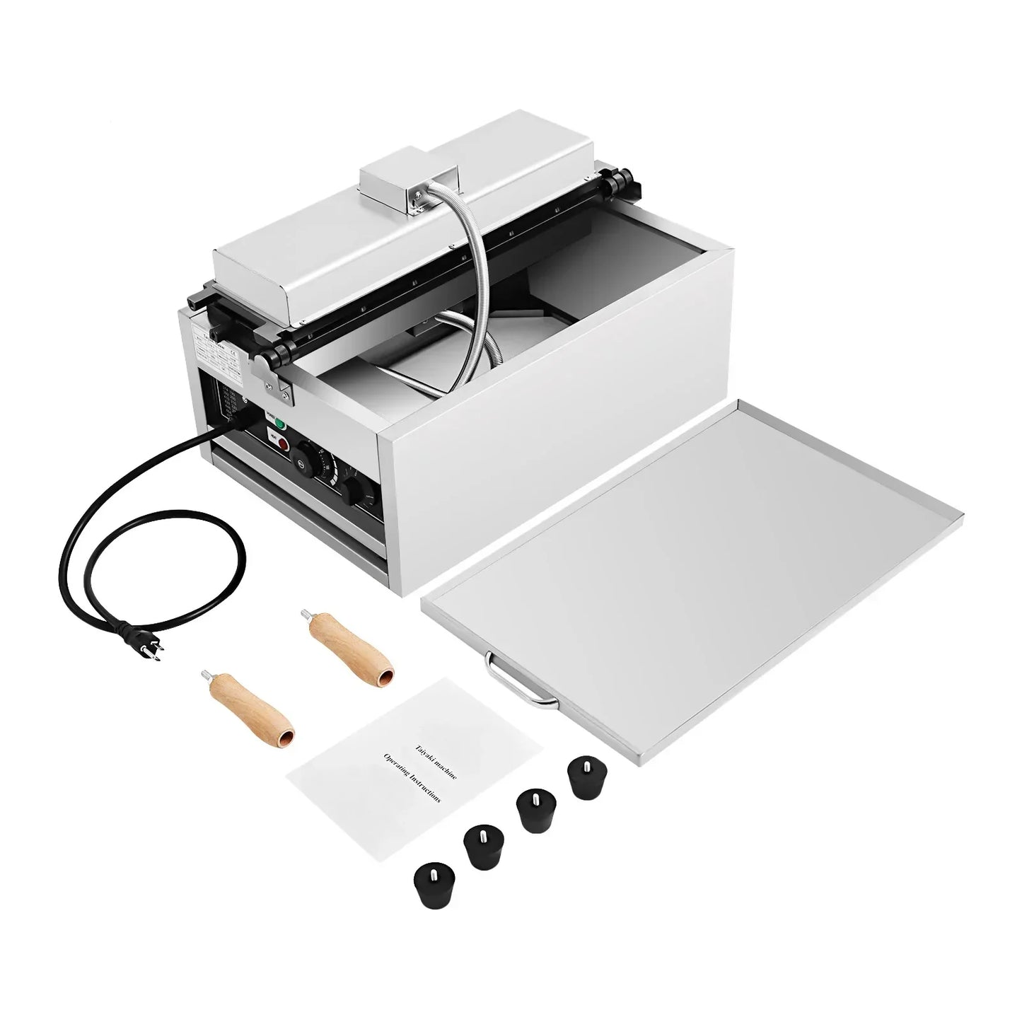 Fish-shaped Waffle Maker, 6-Slot Stainless Steel Non-Stick Coating, Smart Temp & Time Control, for Home Commercial Use