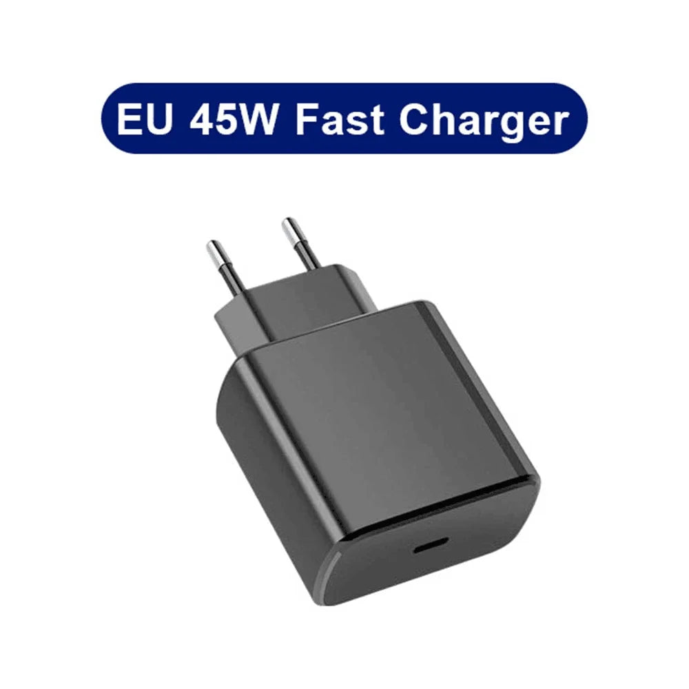 Cargador USB C de 45 W PD, cargador superrápido para Samsung Galaxy S23, S24, Ultra Note 20, cable tipo C, adaptador de carga rápida para teléfono.
