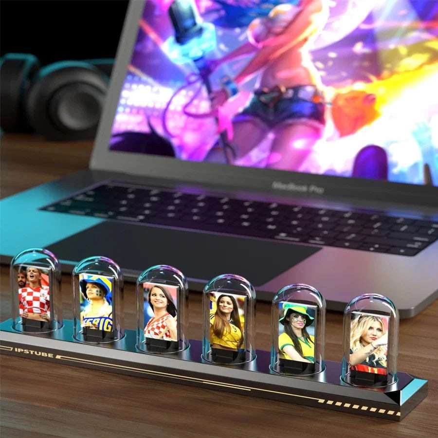1PC Nixie Tube RGB Retro Digital Clock Light, IPS Glows Analog Clock, Support Wi-Fi Time Calibration, APP Control, Wheather Mode