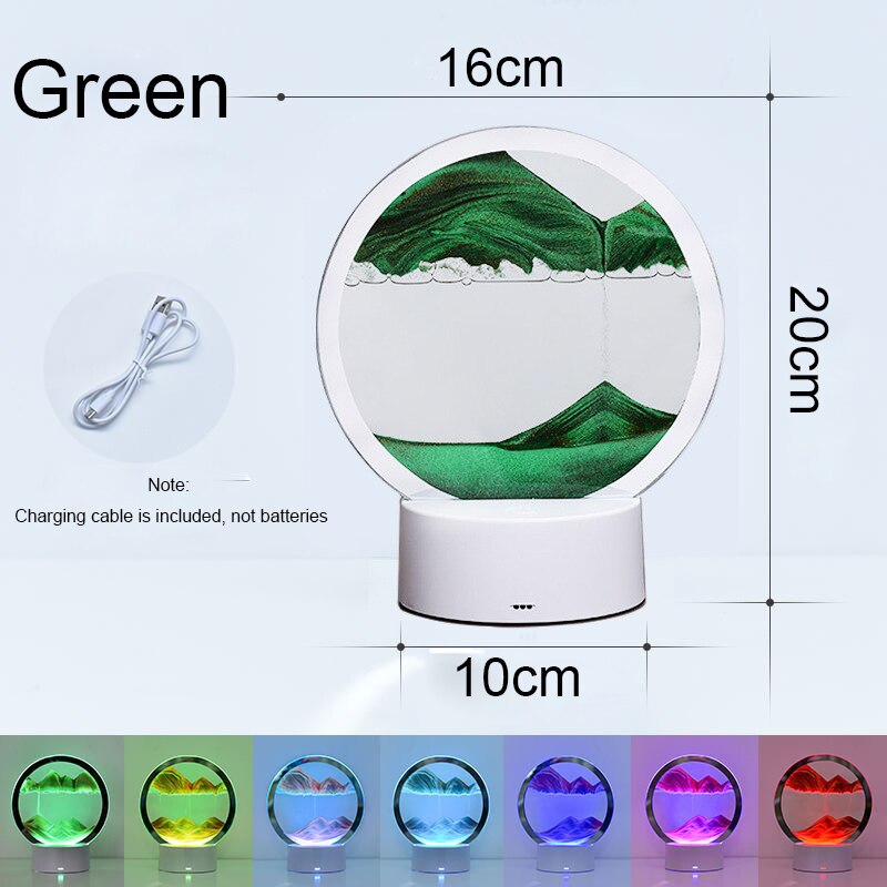 Sand Painting Table Lamp LED RGB Sandscape Lamp 3D Colorful Moving Sand image 3