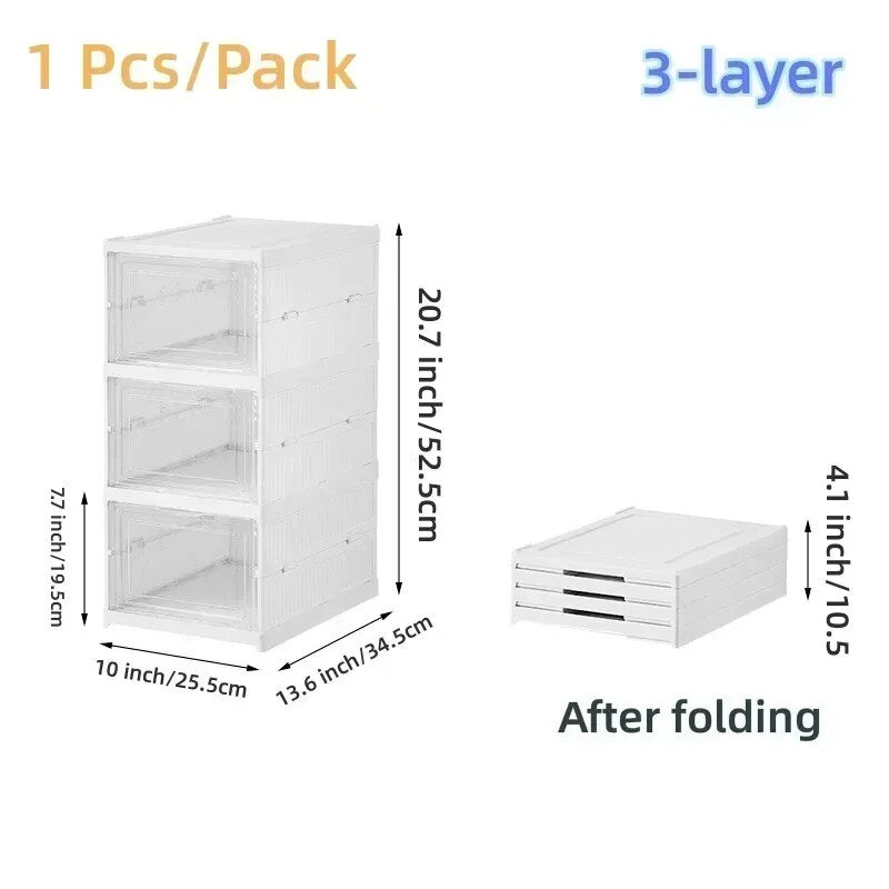 6 Layers Shoes Box Foldable Transparent Sneaker Shoe Storage Organizers Box Sta image 2