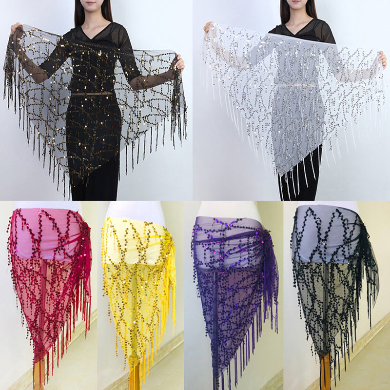 Colorful Sequins Tassel Belly Dance Belt Show Costumes Belly Dance Hip Scarf Fo image 16
