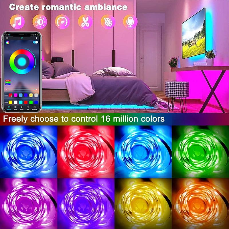LED Strip Light WIFI Bluetooth Control 5050 RGB Led Lights Flexible Ribbon Luce image 6
