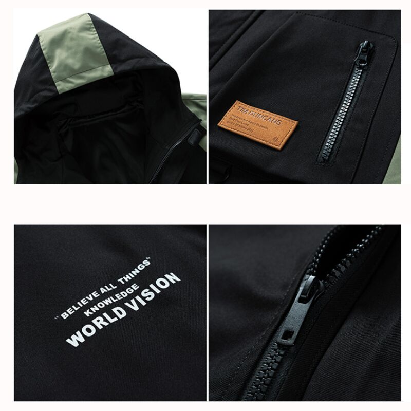 New 2024 Spring Autumn Hip Hop Streetwear Outdoor Camping Military Green Black image 5