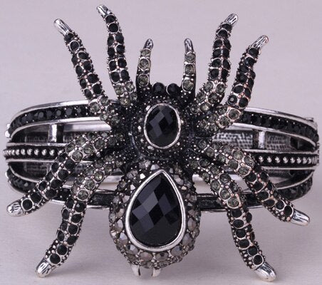 Spider bangle bracelet halloween bling jewelry gifts for women antique gold image 1